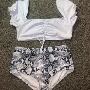 Snake print swim suit